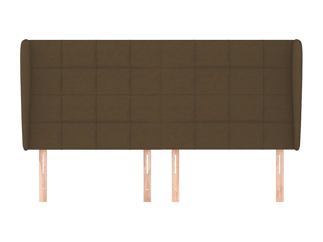 Testiera con ali Marrone scuro 163x23x118/128 cm Tessuto