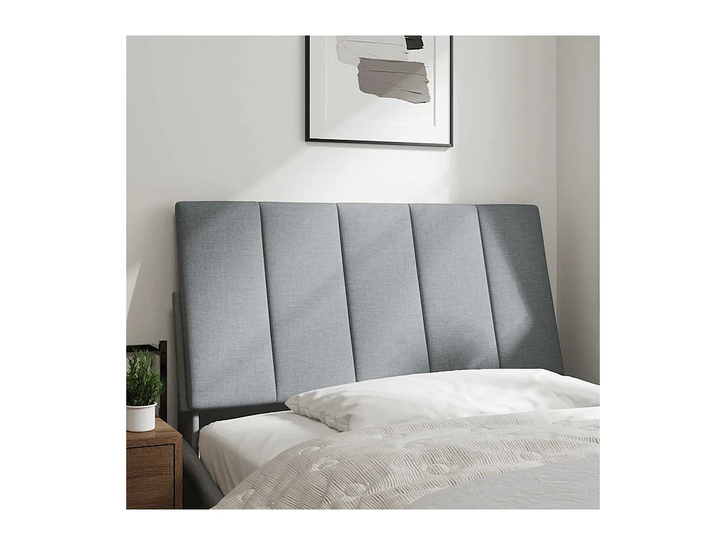 Lichtgrijs hoofdbordkussen 100 cm stof