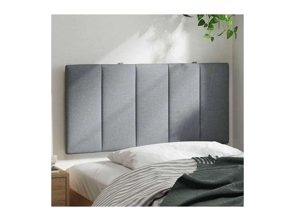 Lichtgrijs hoofdbordkussen 100 cm stof