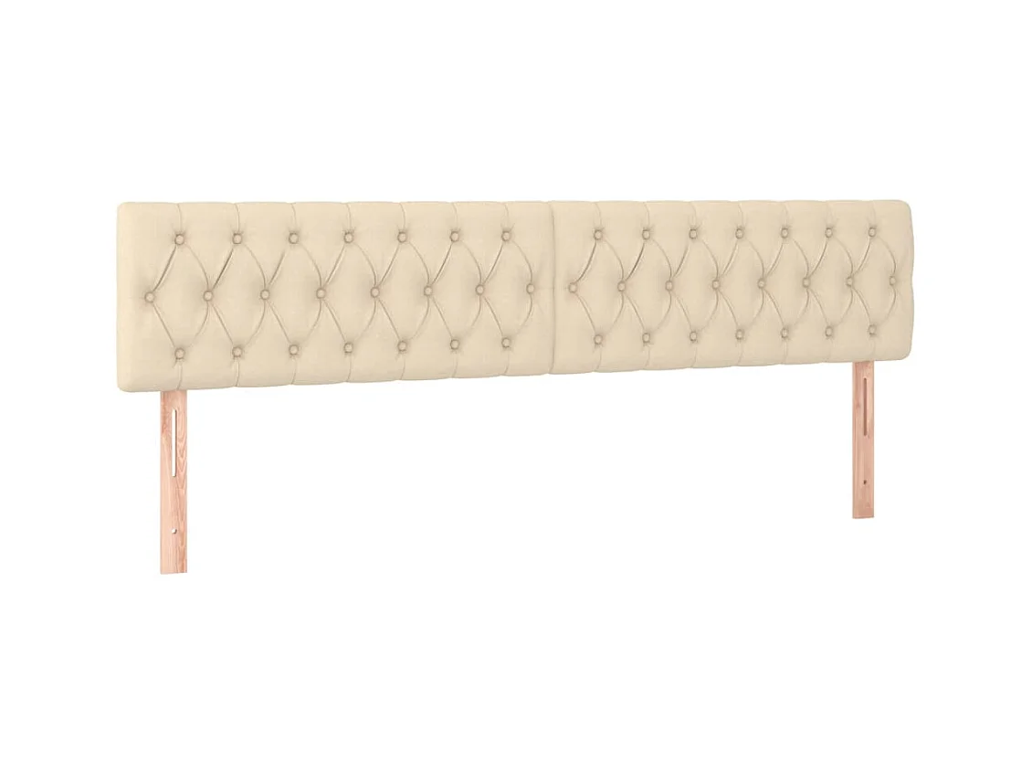 Cabeceros 2 uds Crema 100x7x78/88 cm Tela