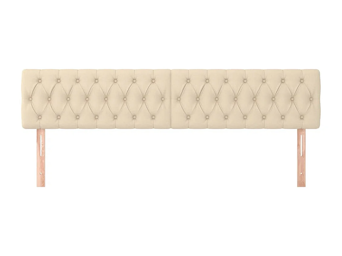 Têtes de lit 2 pcs Crème 100x7x78/88 cm Tissu