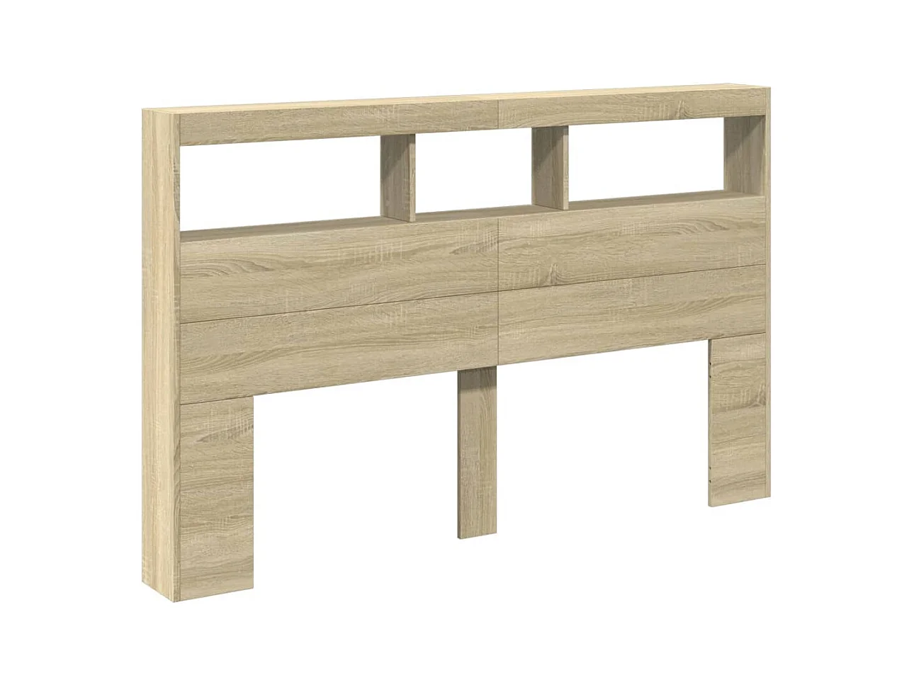 Cabecero de armario con LED roble Sonoma 160x17x102 cm