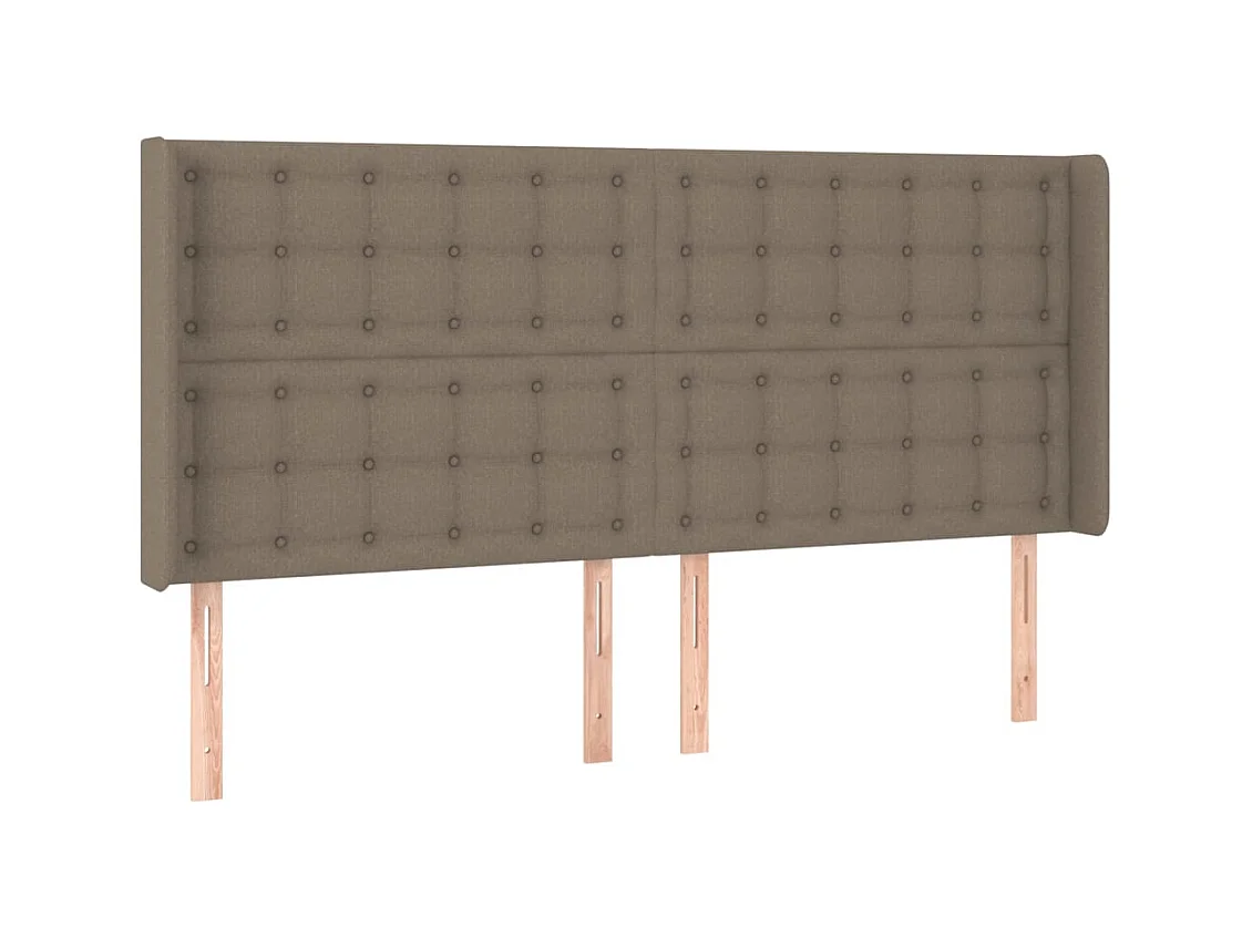 Taupe LED hoofdbord 163x16x118/128 cm Stof