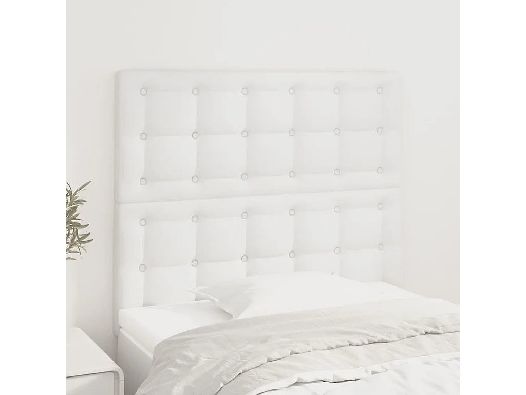 Têtes de lit 2 pcs Blanc 80x5x78/88 cm Similicuir