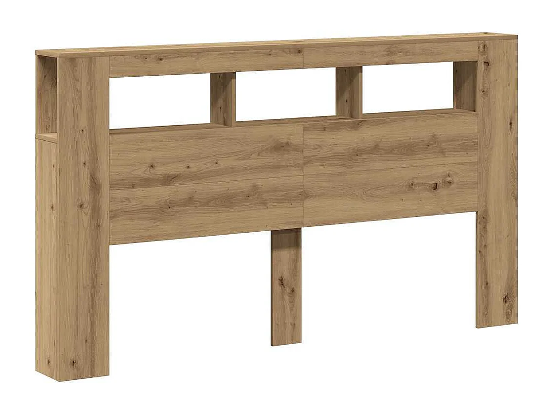 Tête de lit à LED chêne artisanal 180x18,5x103,5 cm