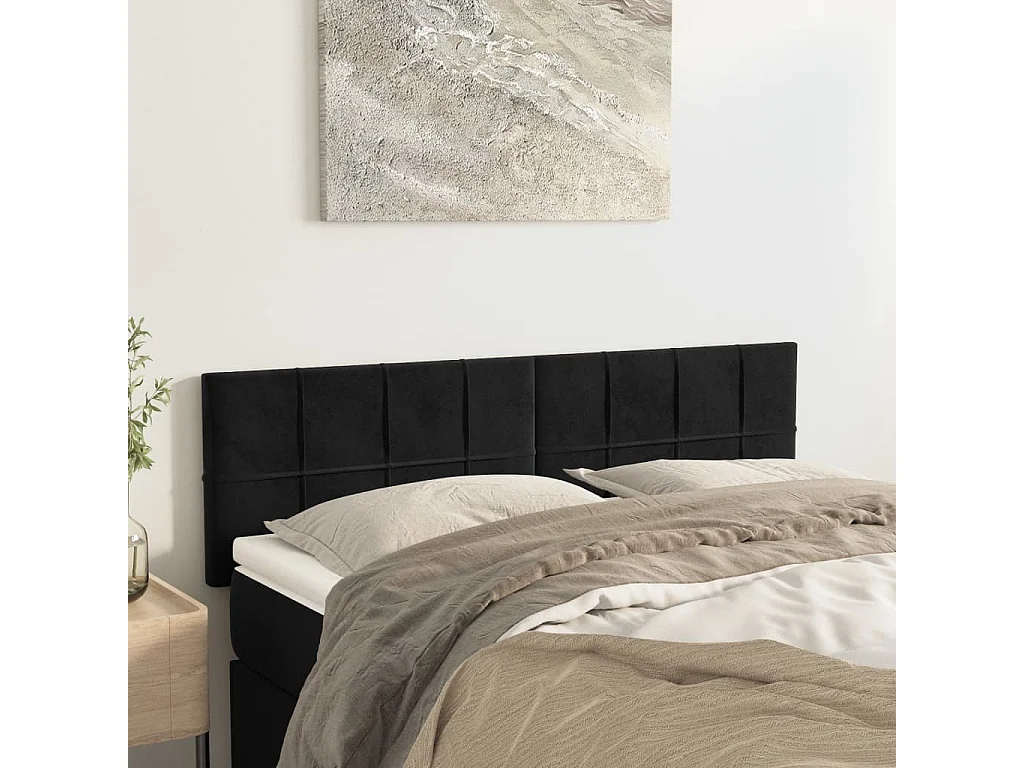 Têtes de lit 2 pcs Noir 72x5x78/88 cm Velours
