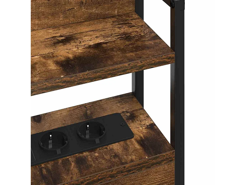 Tête de lit avec étagère Chêne fumé 135 cm Bois d'ingénierie