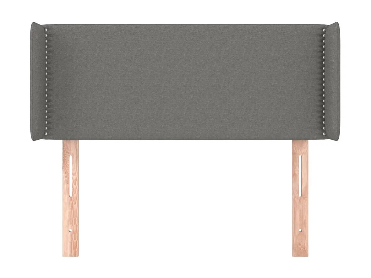 Tête de lit avec oreilles Gris foncé 83x16x78/88 cm Tissu