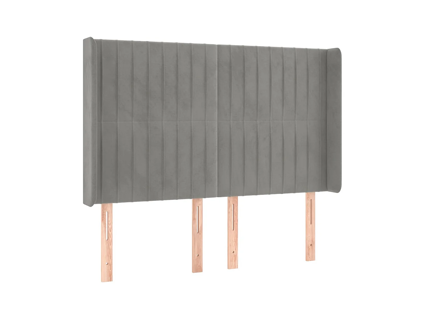 Kopfteil mit Flügeln Hellgrau 147x16x118/128 cm Samt