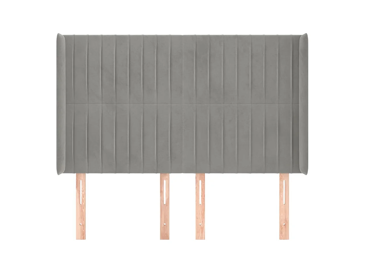 Kopfteil mit Flügeln Hellgrau 147x16x118/128 cm Samt