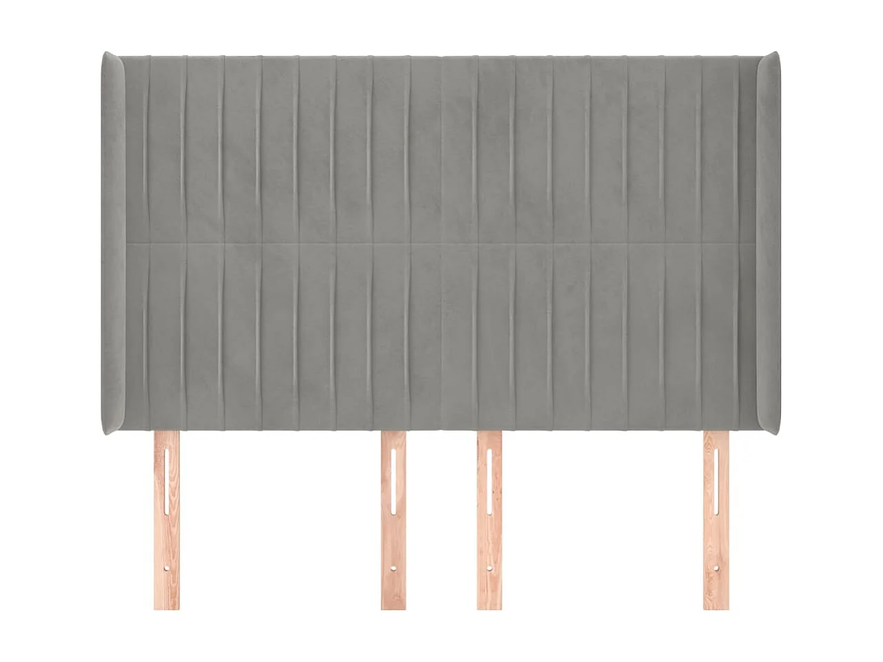 Tête de lit avec oreilles Gris clair 147x16x118/128 cm Velours