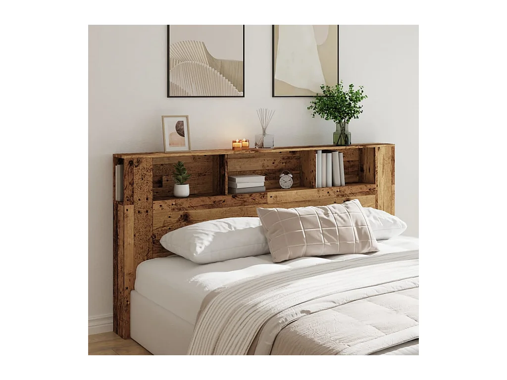 Cabecero de cama de madera antigua 200x18,5x102,5 cm