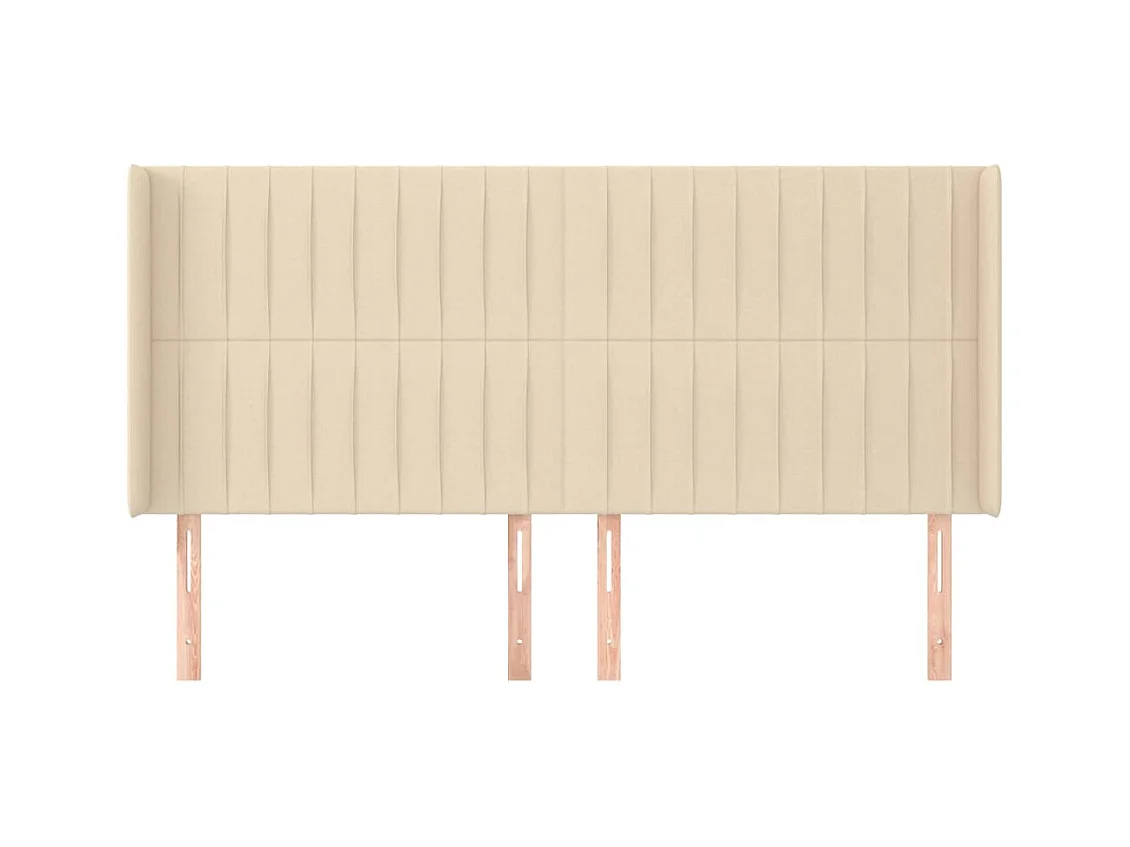 Hoofdbord met vleugels Crème 183x16x118/128 cm Stof