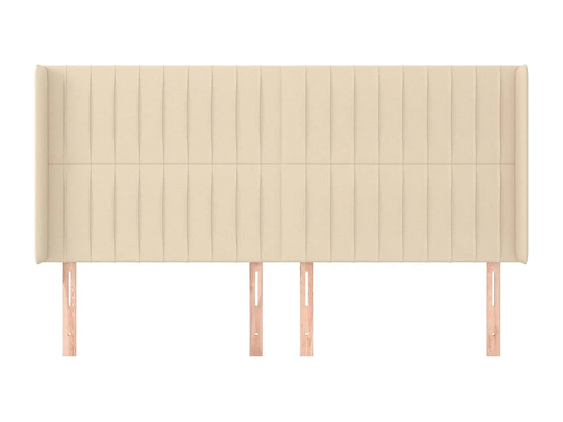 Tête de lit avec oreilles Crème 183x16x118/128 cm Tissu