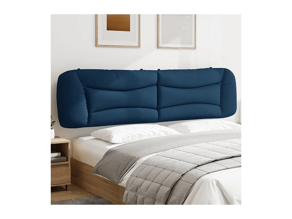 Blauw hoofdbordkussen 200 cm stof