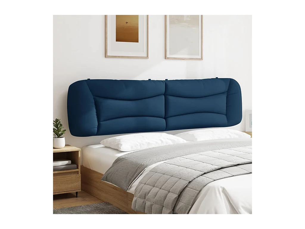 Blauw hoofdbordkussen 200 cm stof