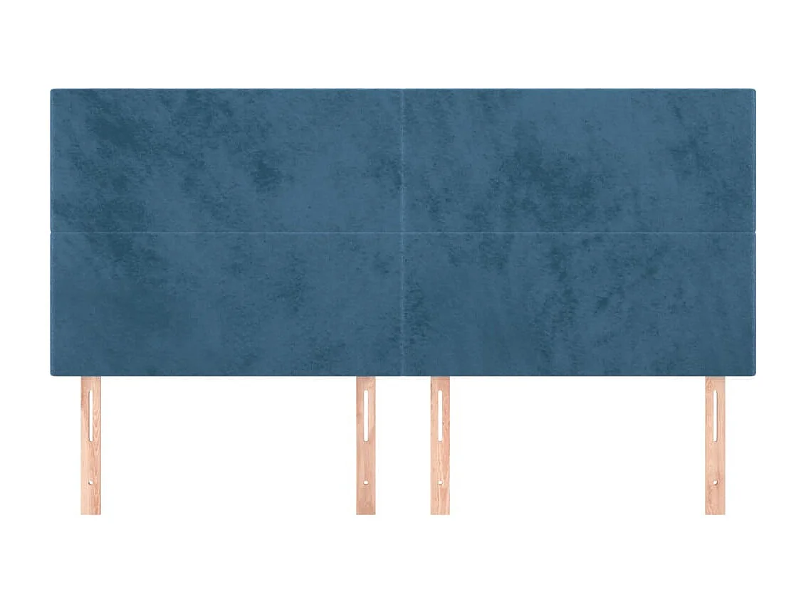 Têtes de lit 4 pcs Bleu foncé 80x5x78/88 cm Velours