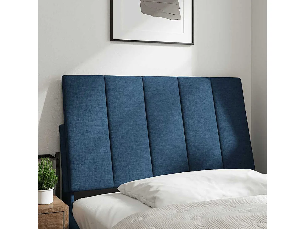 Coussin de tête de lit bleu 90 cm tissu