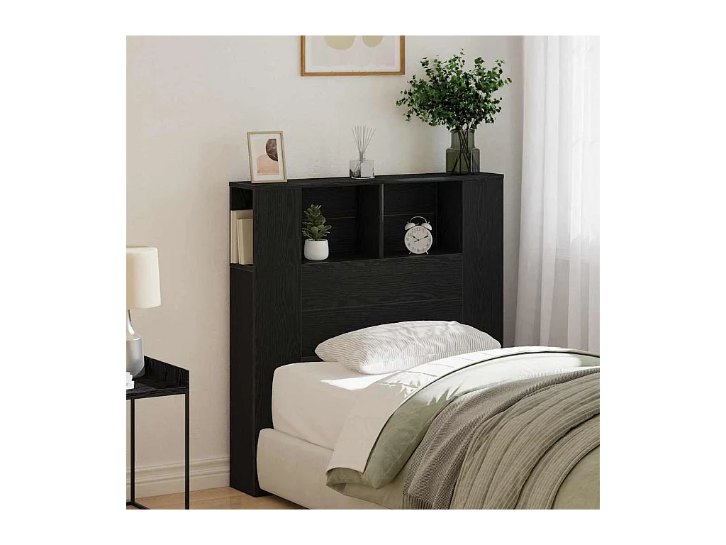 Cabinet de Tête de Lit Chêne noir 100 x 19 x 104.5 cm