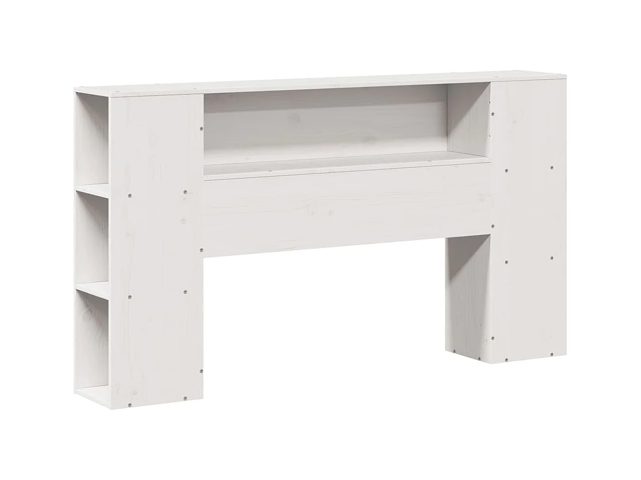 Cabecero blanco con almacenaje 120 cm madera maciza de pino