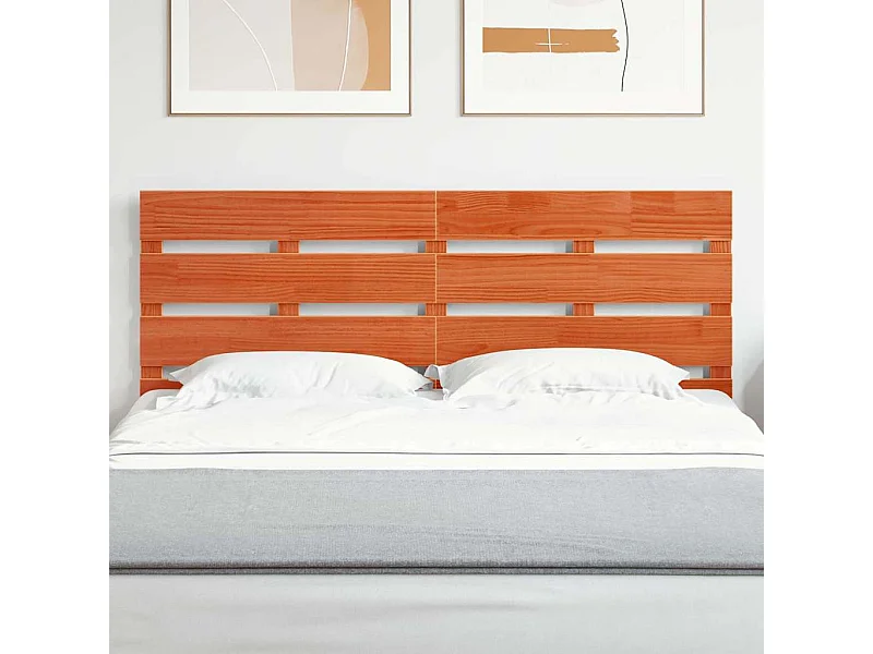 Cabecero de madera encerada marrón 160,5 x 3 x 80 cm