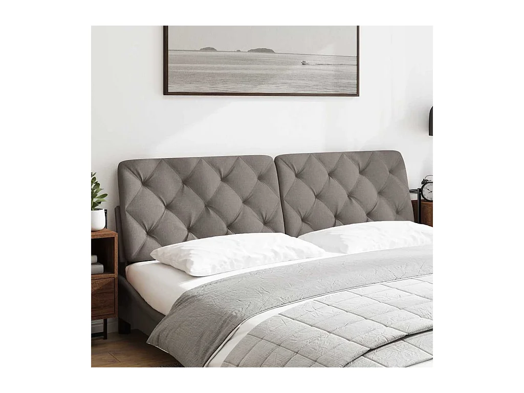 Coussin de tête de lit taupe 180 cm tissu
