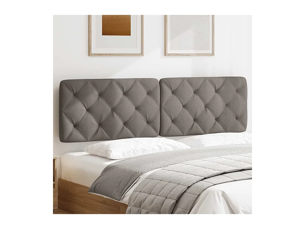 Coussin de tête de lit taupe 180 cm tissu
