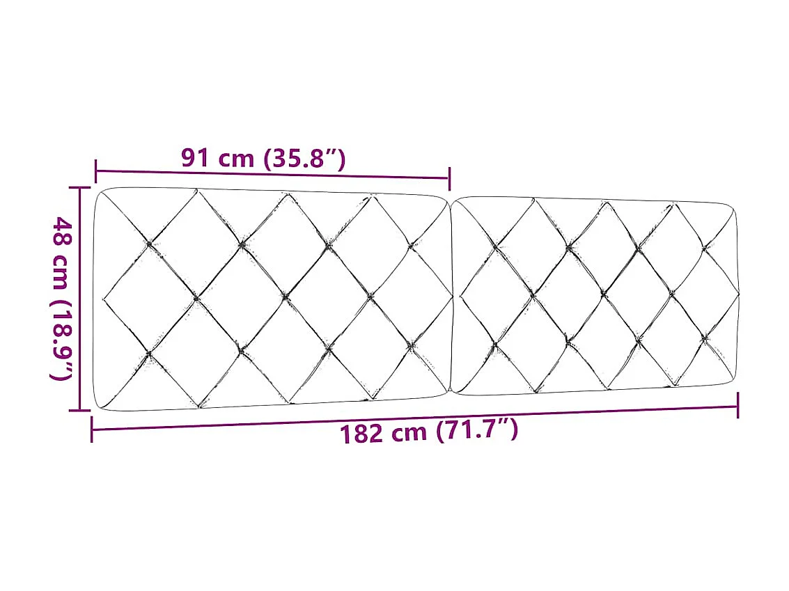 Coussin de tête de lit taupe 180 cm tissu