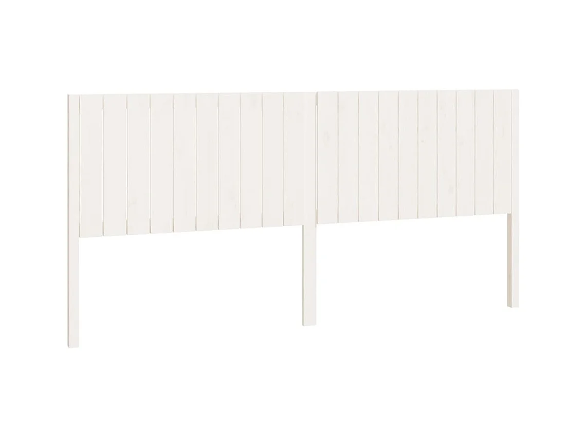 Wit hoofdbord 205,5x4x100 cm massief grenenhout