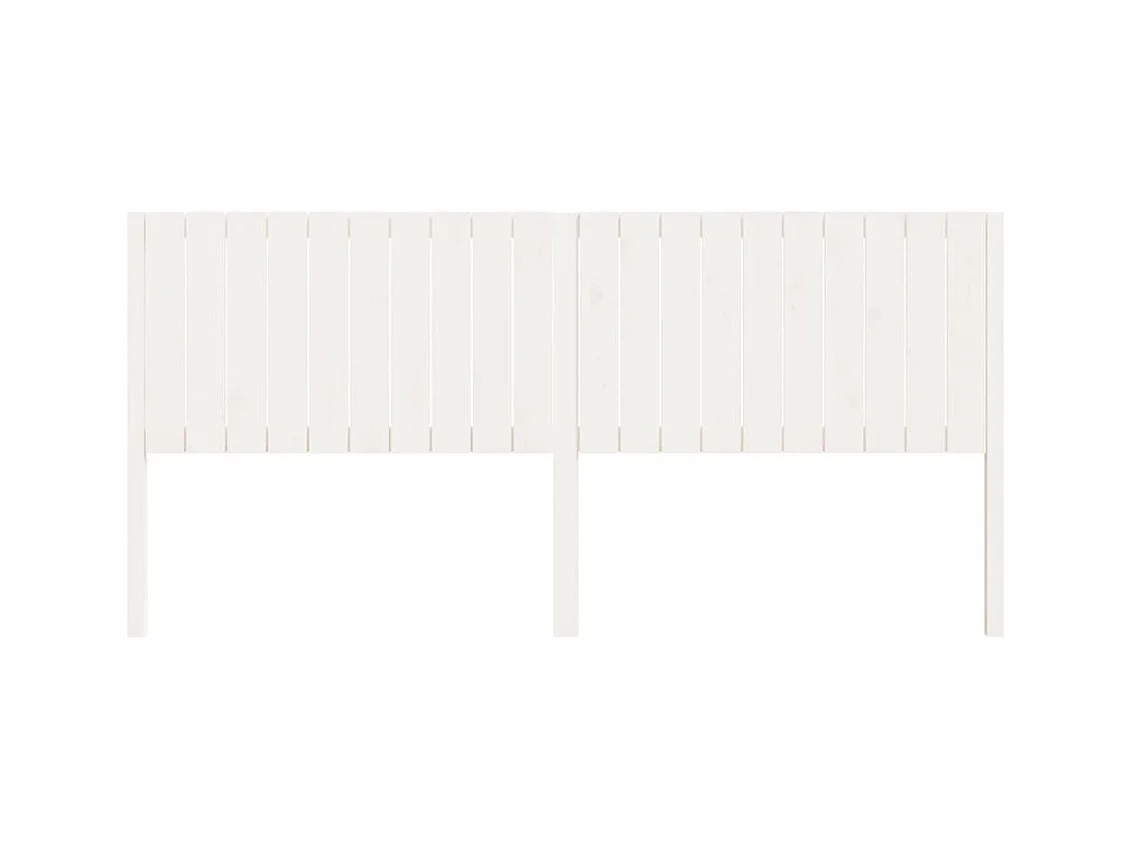 Wit hoofdbord 205,5x4x100 cm massief grenenhout