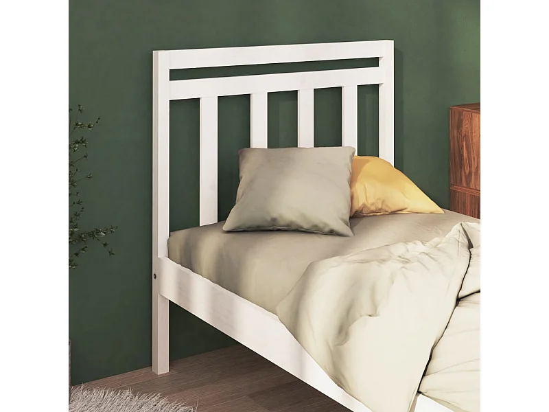 Cabecero blanco 95x4x100 cm Madera maciza de pino