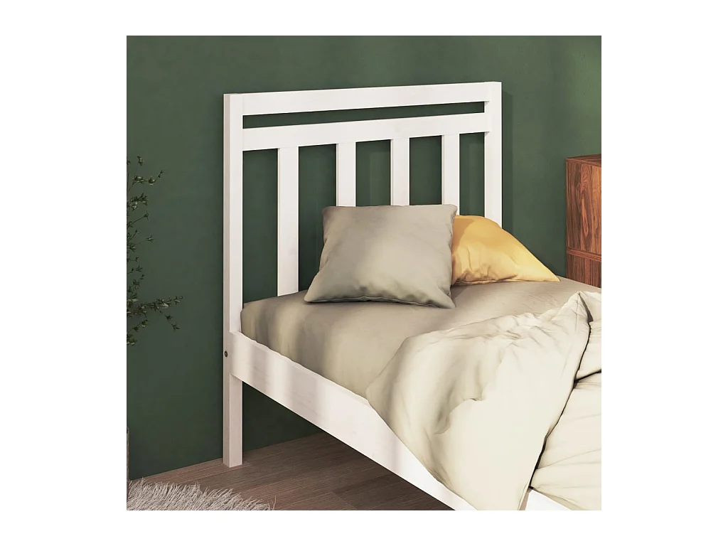 Cabecero blanco 95x4x100 cm Madera maciza de pino