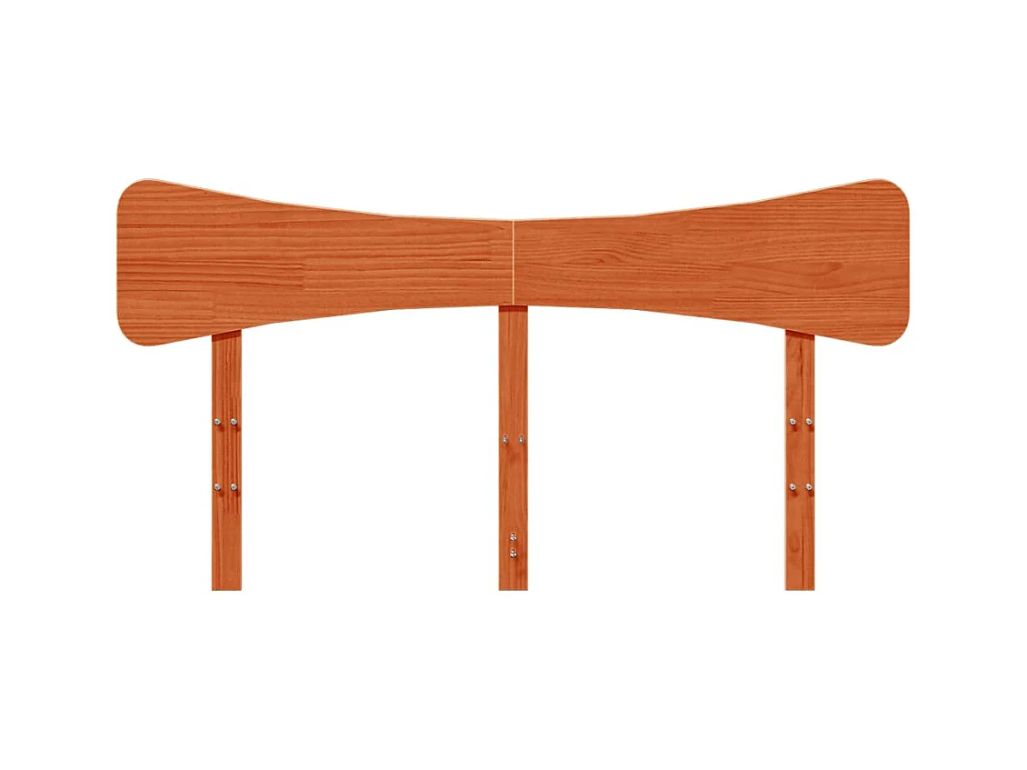 Testiera in legno massello di pino da 160 cm in cera marrone