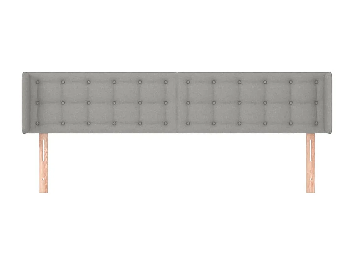 Tête de lit avec oreilles Gris clair 203x16x78/88 cm Tissu