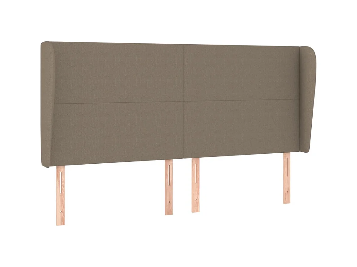 Hoofdbord met vleugels Taupe 183x23x118/128 cm Stof