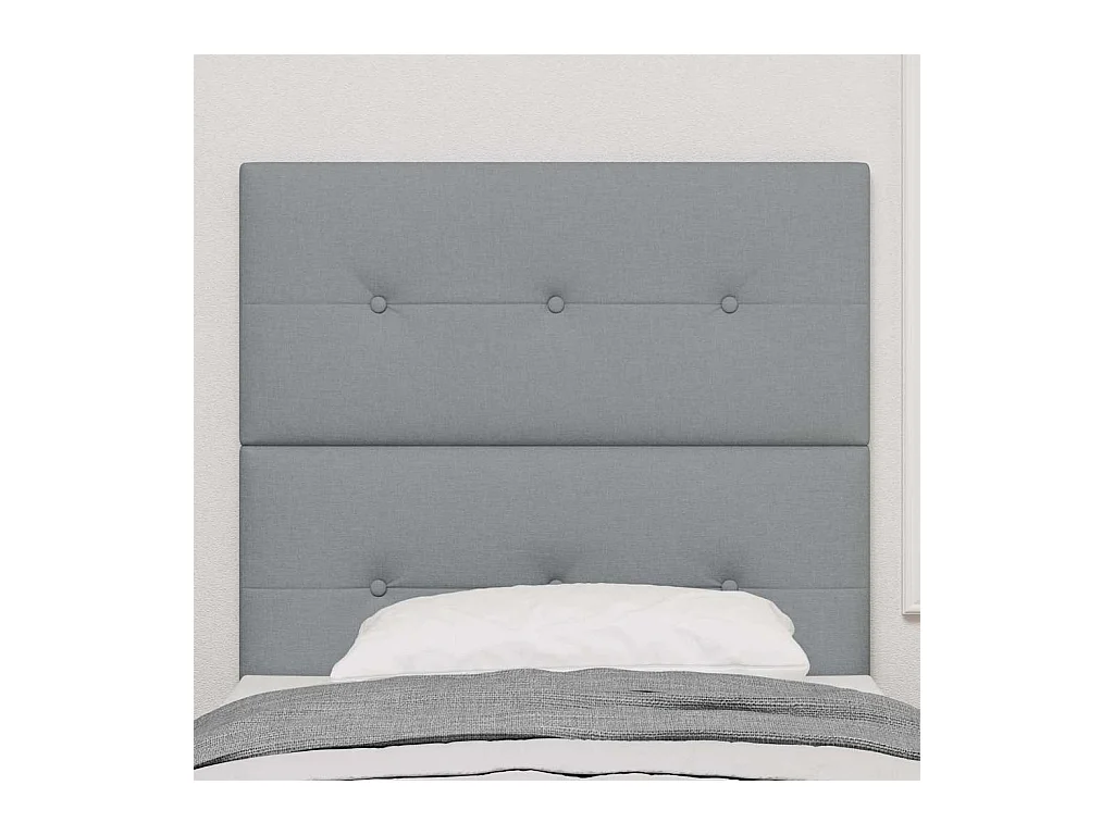 Tête de Lit LED avec des lumières à LED Gris clair 100 cm tissu