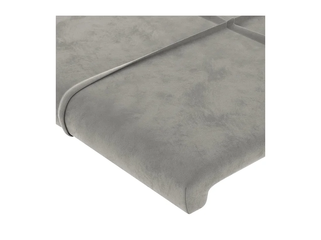 Tête de lit avec oreilles Gris clair 183x23x118/128 cm Velours