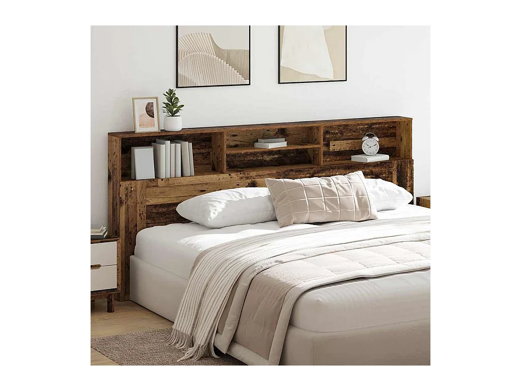 Cabinet de Tête de Lit Bois ancien 220 x 19 x 101.5 cm