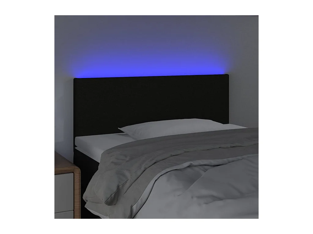 LED hoofdbord Zwart 100x5x78/88 cm Stof