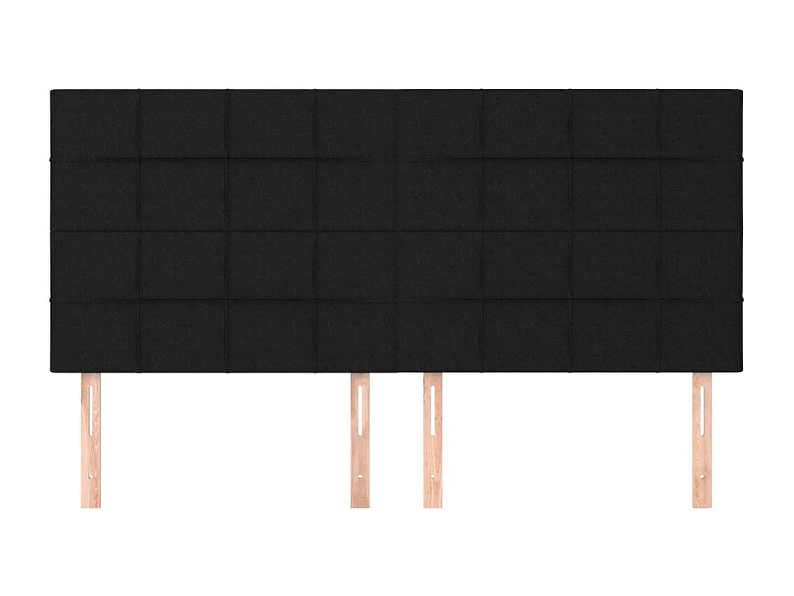 Têtes de lit 4 pcs Noir 80x5x78/88 cm Tissu