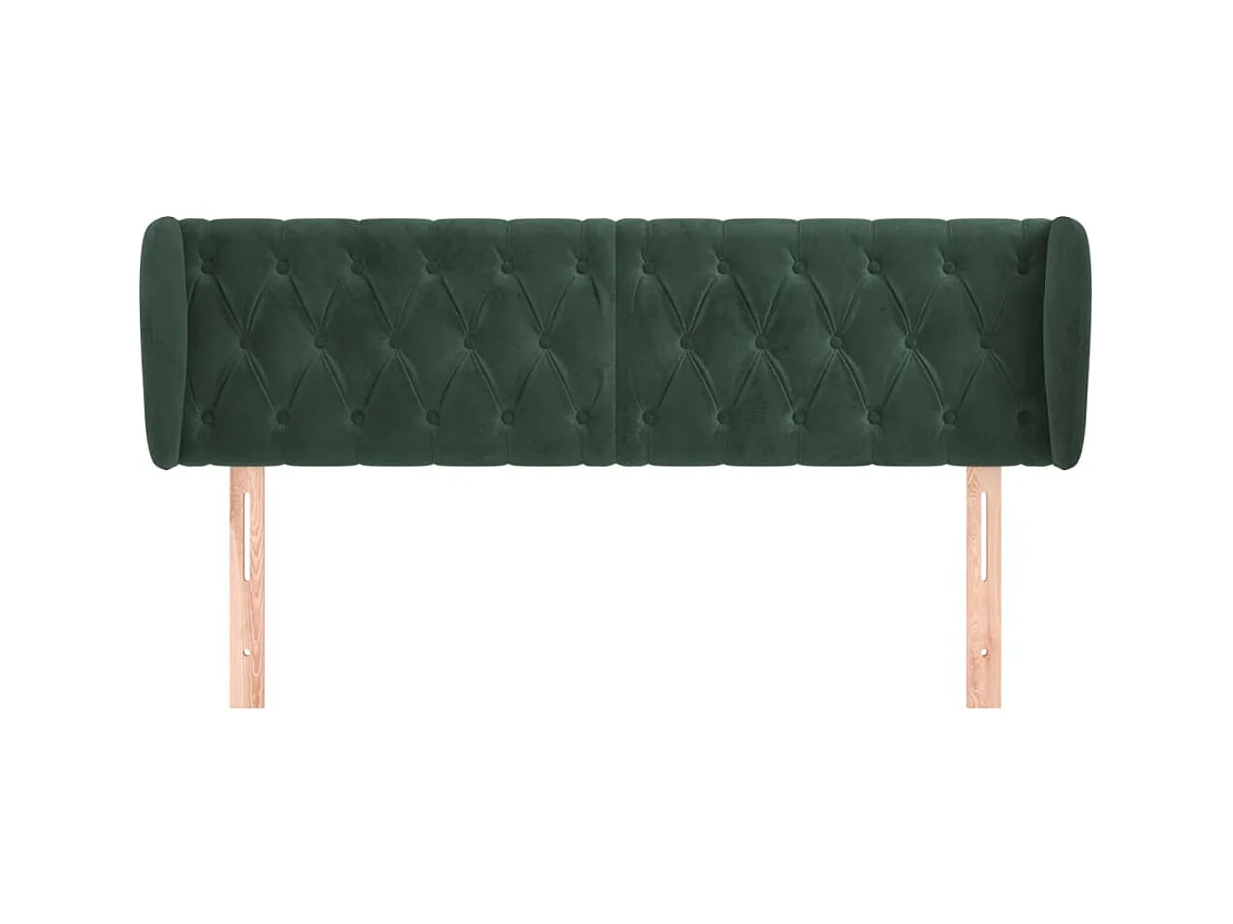 Hoofdbord met vleugels Donkergroen 163x23x78/88 cm Fluweel