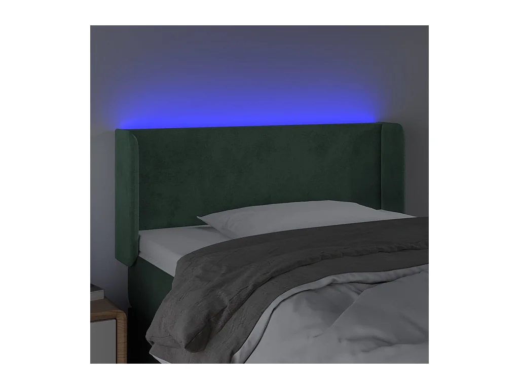 LED Hoofdbord Donkergroen 103x16x78/88 cm Fluweel