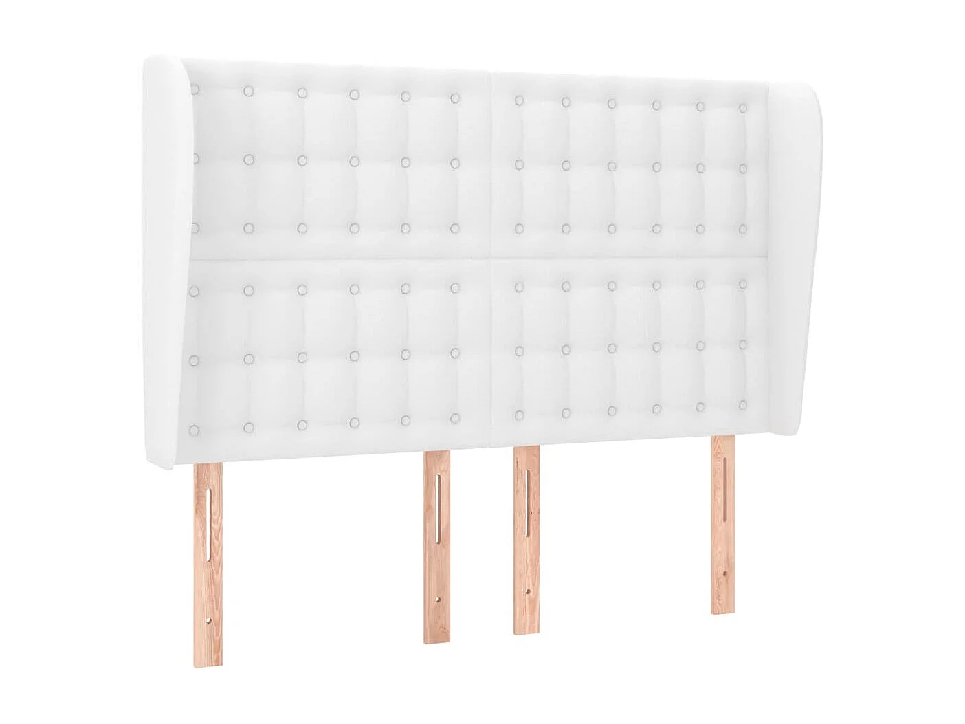 Testiera con ali Bianco 147x23x118/128 cm Ecopelle