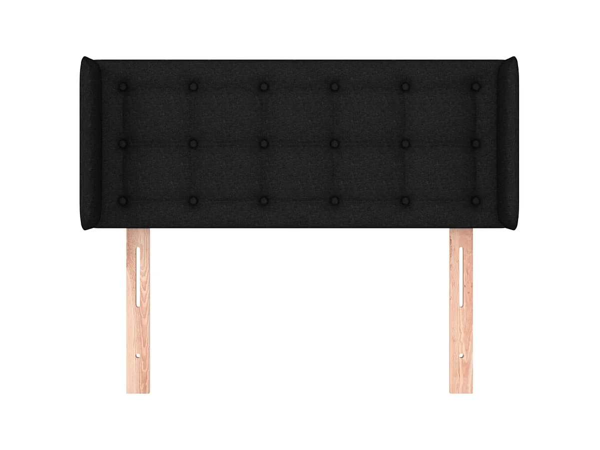 Tête de lit avec oreilles Noir 83x16x78/88 cm Tissu