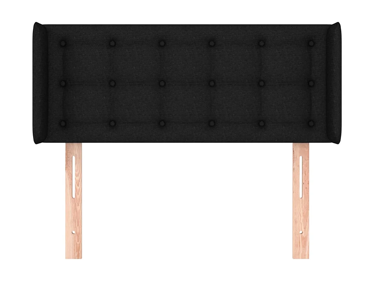 Tête de lit avec oreilles Noir 83x16x78/88 cm Tissu