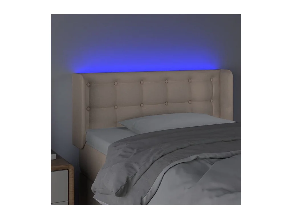 LED-Kopfteil Cappuccino 103x16x78/88 cm Kunstleder