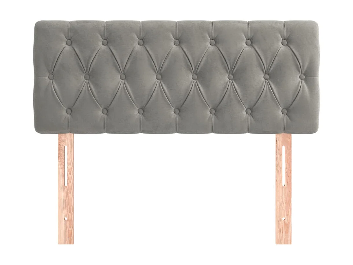 Testiera Grigio Chiaro 100x7x78/88 cm Velluto