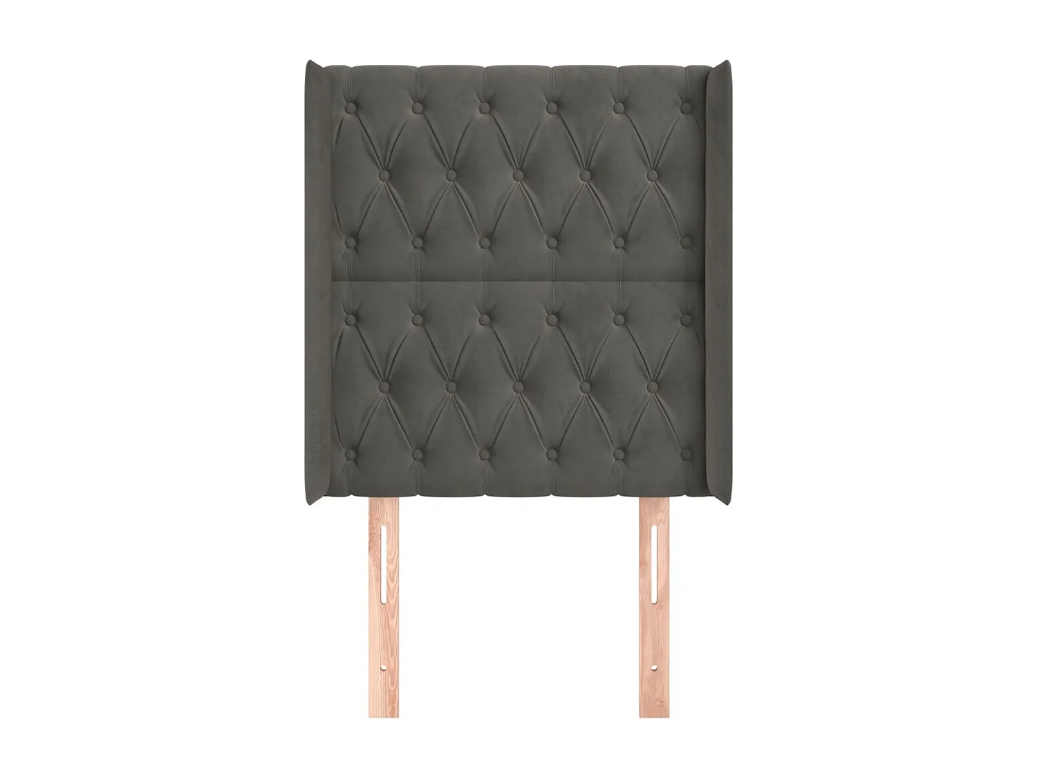 Tête de lit avec oreilles Gris foncé 83x16x118/128 cm Velours