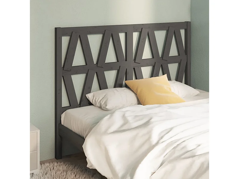 Tête de lit Gris 126x4x100 cm Bois massif de pin