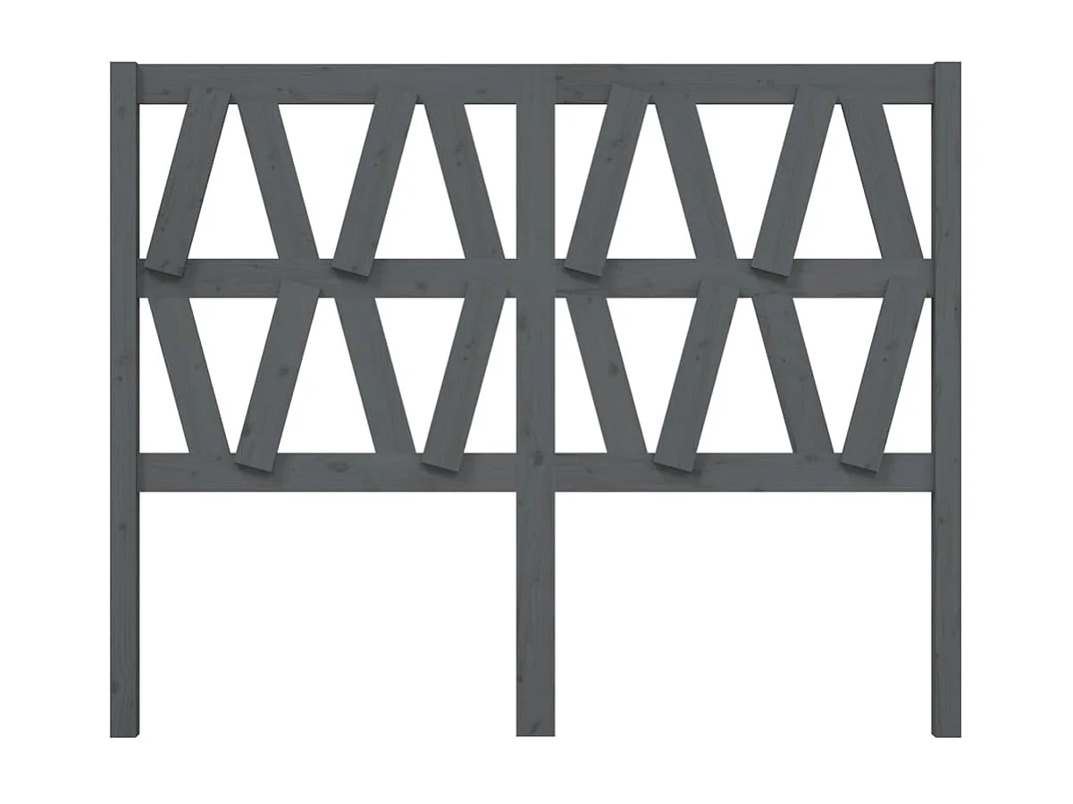 Tête de lit Gris 126x4x100 cm Bois massif de pin